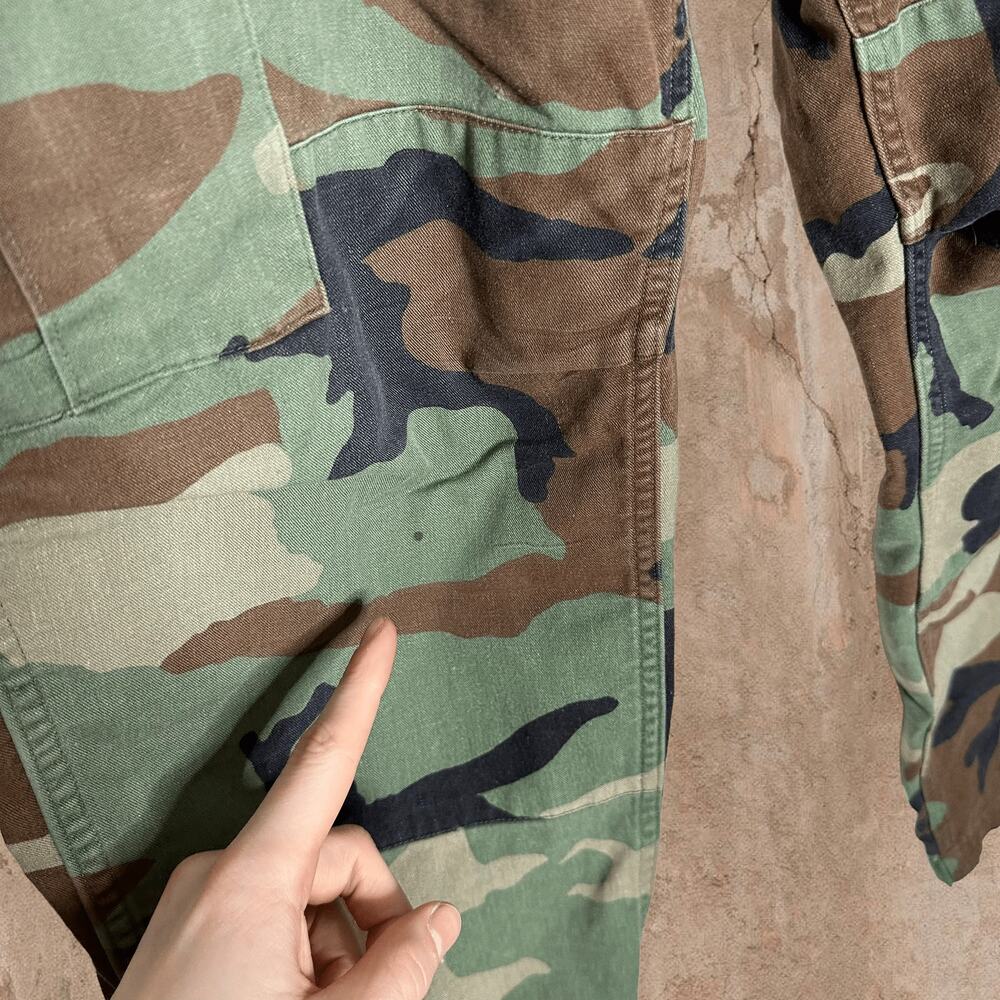 Vintage 90s Military Camo Tactical Pants 28x28 Baggy Wide Leg Fit Button Fly - Picture 6 of 6